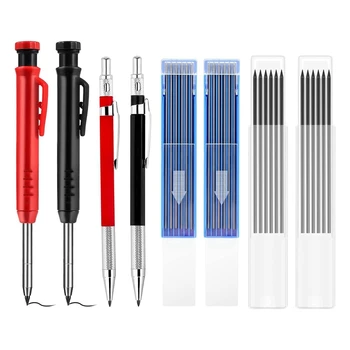 1 комплект столярных карандашей, механических карандашей, набор карандашей для деревообработки со встроенной точилкой для карандашей