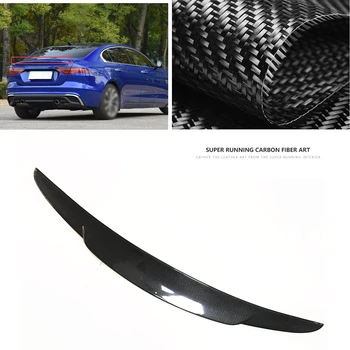 Для Jaguar XE 2020 Крышка Багажника Из Настоящего Углеродного Волокна, Задний Спойлер, Крыло, Откидная Крышка Багажника, Накладка на Верхнюю Часть Сплиттера, Обвес на Крыше