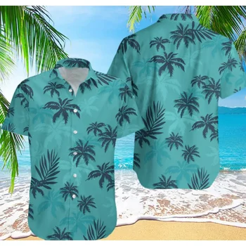 2023 Лето Животное Журавль Мужская Гавайская Рубашка 3d Растительная Рубашка Для Мужчин С Цветочным Принтом Плюс Размер Гавайских Рубашек Пляжная Цветочная Рубашка 5xl