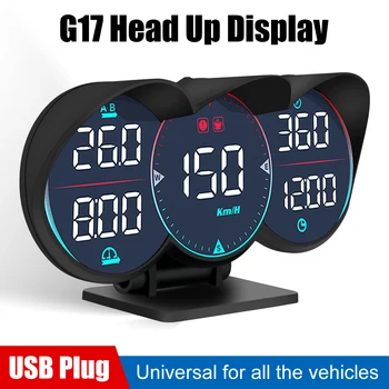 G17 HUD GPS Головной Дисплей Спидометр Одометр Превышение Скорости Диагностический Измеритель Скорости Автомобиля Сигнализация Температуры Воды Масла Для Всех автомобилей