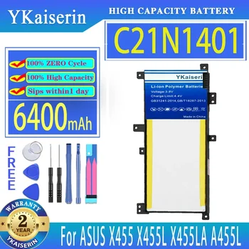 YKaiserin Аккумулятор C21N1401 6400 мАч Для ASUS X455 X455L X455LA A455L A455LD A455LN F455L X454W X455LD X455DG X455LF X455LF X455LJ