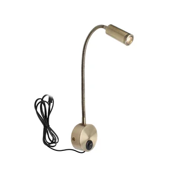 Настенная лампа для чтения, шланг для настенного светильника, прикроватная лампа, переключатель управления, настенный светильник в минималистском стиле (золотая вилка ЕС)