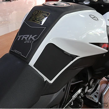 Новая тяговая накладка для бака мотоцикла, боковой газовый наколенник, противоскользящая наклейка для Benelli TRK251 TRK 251 ЧЕРНЫЙ