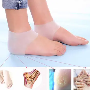 1 шт. Носки для защиты пятки От трещин, Силиконовый увлажняющий гель для ухода за кожей ног, вставки для обуви, массажер