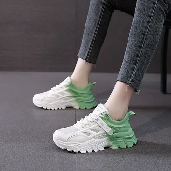 Женская обувь 2023 года, Новая Дизайнерская Женская Повседневная обувь на платформе для бега на открытом воздухе, Вулканизированная Женская обувь, Однотонные женские кроссовки.