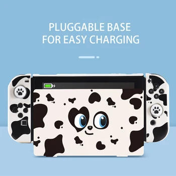 Для Nintendo Switch Case OLED/NS Аксессуары Жесткий чехол Joycon Cover с рисунком коровы Защитный чехол для Switch Аксессуары для консольной игры