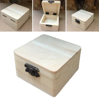 Простая Деревянная коробка-органайзер для мелочей, деревянный футляр для хранения косметических украшений, подарков для макияжа, кухонных инструментов, товаров для дома