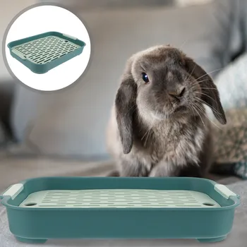 Домик для кроликов Туалет для домашних животных Пластиковая клетка Принадлежности для защиты от падения Горшок В помещении Ящик для мусора для кроликов Чистящие средства для домашних животных