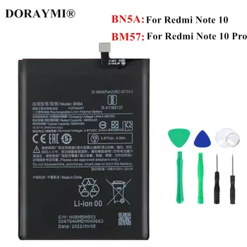 Оригинальный аккумулятор BN5A для Xiaomi Redmi Note 10, BM57 Для Xiaomi Redmi Note 10 Pro + Бесплатные Инструменты