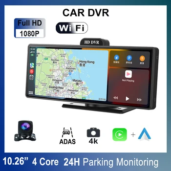 10,26-Дюймовый Android Автомобильное Зеркало заднего Вида 1080P FHD DVR С Двойным Объективом 4G Wifi Dash Камера GPS Навигатор ADAS Touch Scree Dashcam