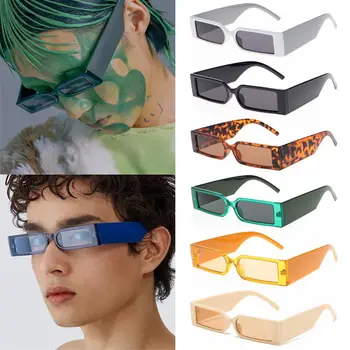 Винтажные очки, очки в стиле хип-хоп, прямоугольные солнцезащитные очки, солнцезащитные очки в маленькой оправе