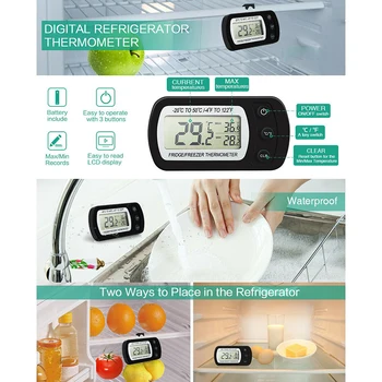 Домашний Цифровой ЖК-Беспроводной Термометр для холодильника, Датчик морозильной камеры, Термометр для Аквариума, Набор холодильников, Кухонные Инструменты