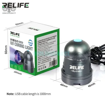 Лампа УФ-отверждения RELIFE RL-014A Регулируемая USB LED T6 быстроклеящаяся Зеленая масляная фиолетовая лампа для ремонта материнской платы телефона