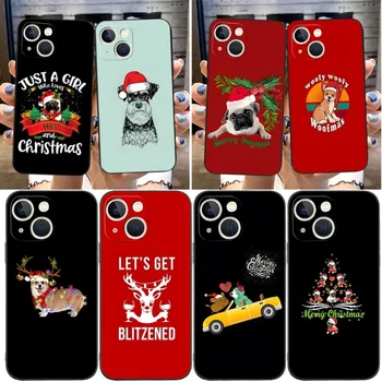 Рождественский Чехол Для Телефона С Собакой Санта-Клаусом Funda Для Apple Iphone 12 Pro 13 11 14 Max Xr X Xs Mini 6 6s 7 8 Plus Дизайнерская Задняя Крышка
