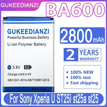 Сменный Аккумулятор BA600 Для Sony ST25i ST25C Xperia U Kumquat BA 600 Сменный Аккумулятор Телефона 2800mAh Batteria + Отслеживание