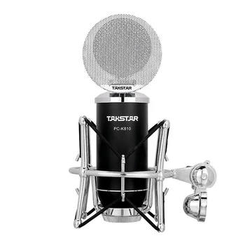 Конденсаторный микрофон для подкаста с большой диафрагмой/Профессиональный конденсаторный микрофон для прямой трансляции/Микрофон для записи подкаста караоке