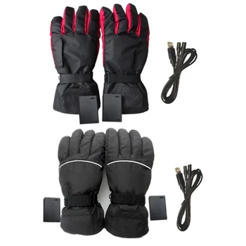 090E Модернизированные перчатки с подогревом для мужчин и женщин, перезаряжаемые электрические перчатки для улицы и помещения, согревающие перчатки для скалолазания, пеших прогулок