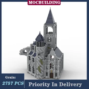 MOC Architecture Модель Замка Строительный Блок Башня Сломанный Мост Вид На Улицу Коллекция Игрушек Серии Подарки