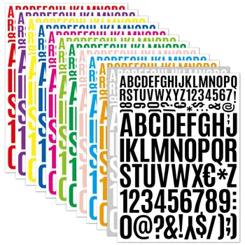 12 Листов Алфавитной Наклейки Креативный Яркий Цветной Алфавитный Номер Виниловые Наклейки для DIY Ремесел, Этикеток Для Скрапбукинга, Бутылки С Водой