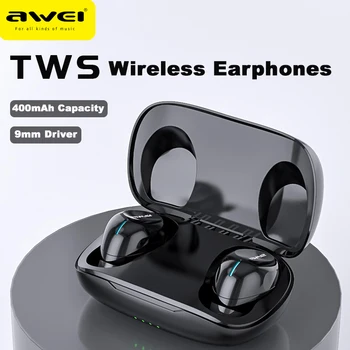 Awei T20 TWS Беспроводные Bluetooth-Наушники-вкладыши Hi-FI Наушники-Вкладыши 9 мм Драйверные Наушники С Микрофоном Touch Contorl Гарнитура наушники