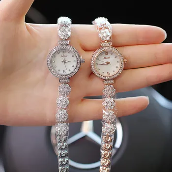 Уникальные водонепроницаемые кварцевые часы с маленьким циферблатом и указателем для женщин, роскошные наручные часы с хрустальной цепочкой, женские Relogio