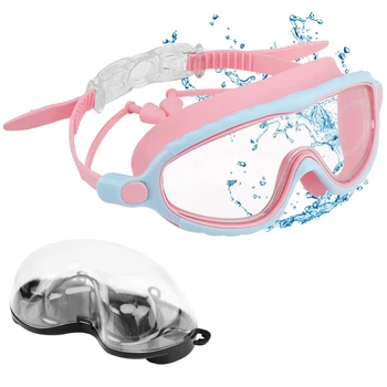 Детские противотуманные водонепроницаемые очки для плавания с переносной сумкой Очки для плавания для детей 3-15 лет Мальчиков девочек для плавания в помещении и на открытом воздухе