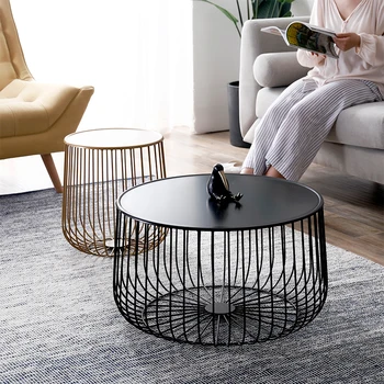 Журнальный столик в скандинавском стиле, металлический круглый журнальный столик, сочетание современного железного искусства, простой дизайнерский диван, небольшой приставной столик