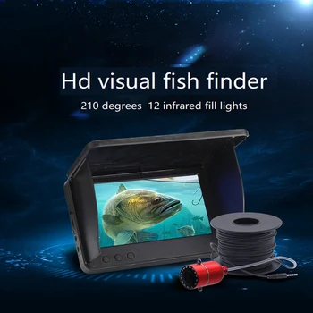 1 комплект Детектора рыбы 5-дюймовый Ips Монитор Подводная камера Эхолот Черный Спорт и развлечения
