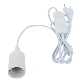 Держатель лампы E27 С кабелями Вилка выключателя Держатель шнура питания Черный Белый для потолочного светильника Розетки для подвески люстры