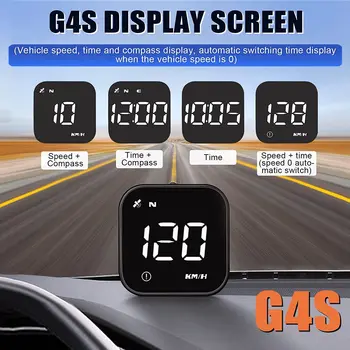 2023 G4S GPS HUD Автомобильный Головной Дисплей 2,5-Дюймовый Экран Цифровые Часы Компас Спидометр KMH Сигнализация Бортовой Компьютер С Держателем
