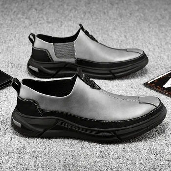 Обувь из натуральной кожи Мужская обувь Водонепроницаемая Дышащая Мужская Спортивная Деловая повседневная обувь на плоской подошве Мужская походная обувь