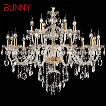 Хрустальная люстра BUNNY в европейском стиле, подвесная светодиодная свеча, подвесной светильник, декоративные светильники для домашней гостиной.