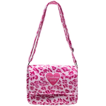 Новая модная сумка через плечо с леопардовым принтом, Женская Плюшевая Мягкая Повседневная сумка-мессенджер 2020, пушистая женская леопардовая сумка