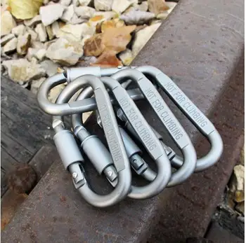 D-образный Карабин для кемпинга из алюминиевого сплава, Фиксирующий крюк, Кольцо, Инструменты для скалолазания