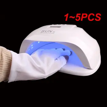 1 ~ 5ШТ Перчатки с защитой от ультрафиолетовых лучей Перчатки для ногтей Светодиодная Лампа Для защиты ногтей от Ультрафиолетового излучения Перчатки для Маникюра Инструменты для дизайна ногтей