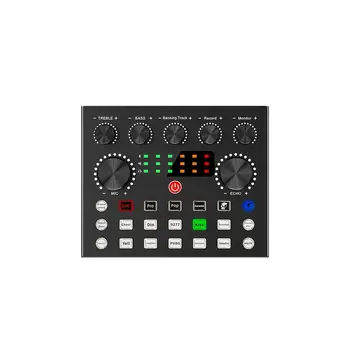 Аудиомикшер, регулируемый микшерный пульт, звуковая карта с 16 функциональными кнопками управления