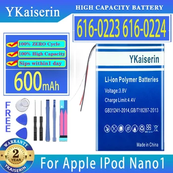 YKaiserin Аккумулятор 616-0223 616-0224 600 мАч Для Apple iPod поколения 1 Generation1 Gen Nano 1 1st A1137 4 гб 2 гб 1 гб