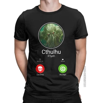 Мужская футболка Call Of Cthulhu Lovecraft, одежда из чистого хлопка, классические футболки с круглым вырезом и коротким рукавом для отдыха, футболка большого размера