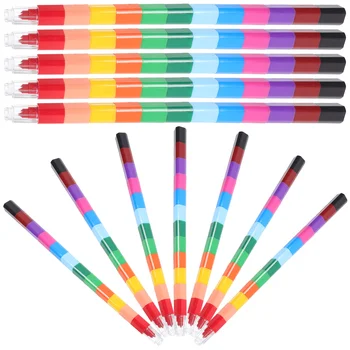 24шт 12 Различных Цветных Творческих Строительных Блоков Раскрашивающие Мелки Crayon Crayon Студенческие Канцелярские Принадлежности для Рисования