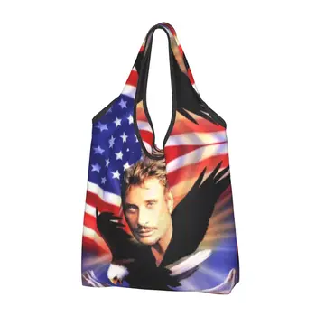 Сумки для продуктовых покупок Johnny Hallyday Eagle, модные сумки через плечо для покупателей, портативная сумка French Rock большой емкости