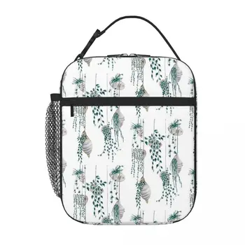 Подвесные растения в ракушках, акварельная сумка для ланча, сумки для ланча, ланч-боксы для женщин