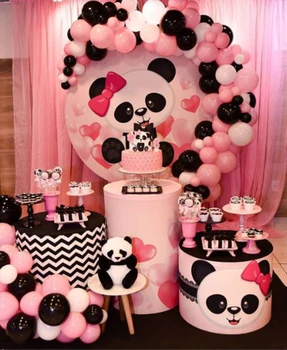 Круглый круг фон детский душ столик для вечеринки декор милая панда баннер на день рождения эластичный 3-цилиндровый плинтус крышка YY-285