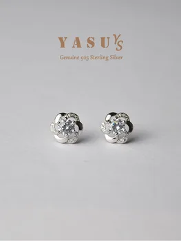 Изысканные серьги Yasuys из стерлингового серебра 925 пробы с цветами, Европейские простые полые шпильки для женщин, Инкрустированные Цирконом, Изысканные свадебные украшения