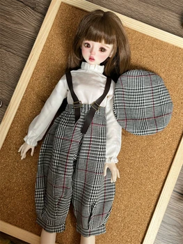 Одежда для куклы BJD подходит для милой куклы 1/4 размера, рубашка для колледжа, комбинезон, одежда для куклы BJD, 1/4 комплекта аксессуаров для куклы (4 балла)