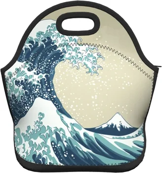 Сумка для ланча из неопрена Japan Wave, сумка для ланча, изолированный ланч-бокс для взрослых/детей/ путешествий/пикника/работы