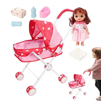 Кукольная коляска Креативная Ручная Кукольная тележка Мини-мебель для ролевых игр Кукла Легкая Коляска Аксессуары для кукол для девочек