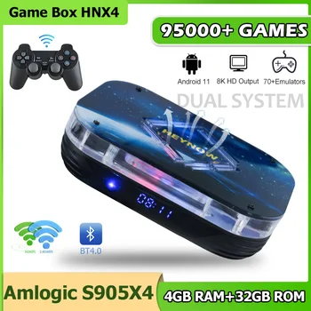 HNX4 Аркадная игровая приставка Amlogic S905X4 с 95000 + Играми Rtero, 70 + Эмуляторами для SS / PSP / N64 / DC 4K /8K HD Android 11 TV Box с двойным WiFi