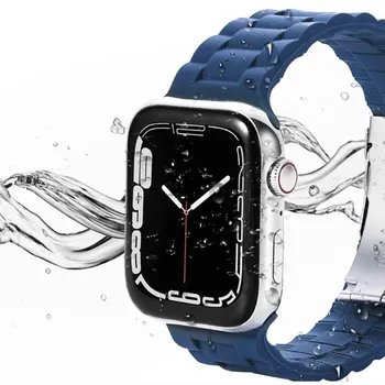 Силиконовый ремешок для Apple Watch band 44 мм 40 мм 45 мм 41 мм 49 мм 38 мм 42 мм браслет smartwatch correa iwatch series 3 6 se 7 8 ultra
