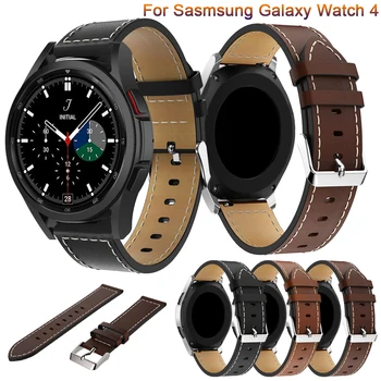 20мм 22мм Кожаный Ремешок Для Samsung Galaxy watch 4/Classic 44мм Active 2 ремешок-браслет Huawei GT/2/Pro Galaxy 3 45мм/42мм/46мм