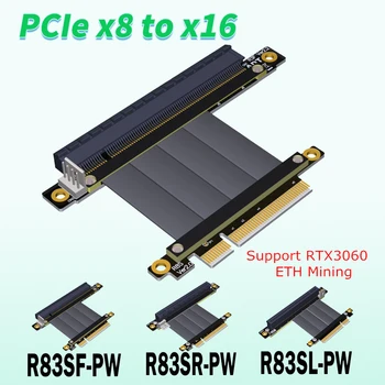 Удлинитель PCI-E x8 Адаптер x16 PCIe 3.0 Riser RTX3060 Видеокарты x99 Серверный Удлинитель для майнинга ETH 4Pin Кабель Питания SATA